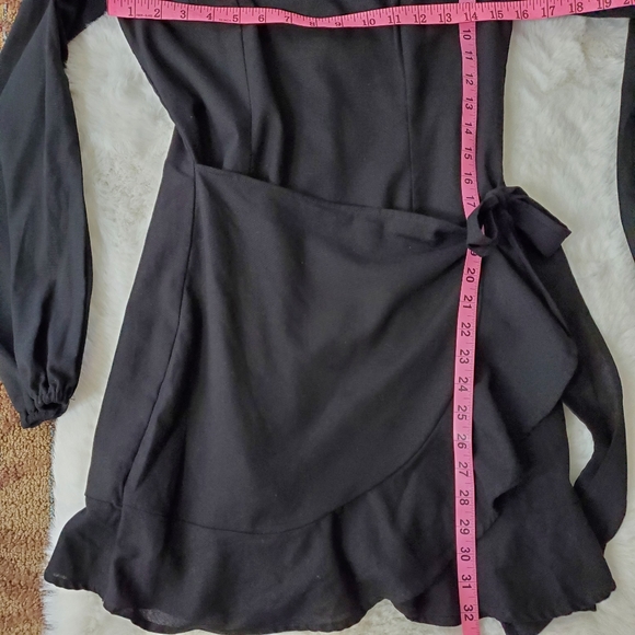 Princess Polly Villa Faux Wrap Mini Little Black Dress - Picture 9 of 15